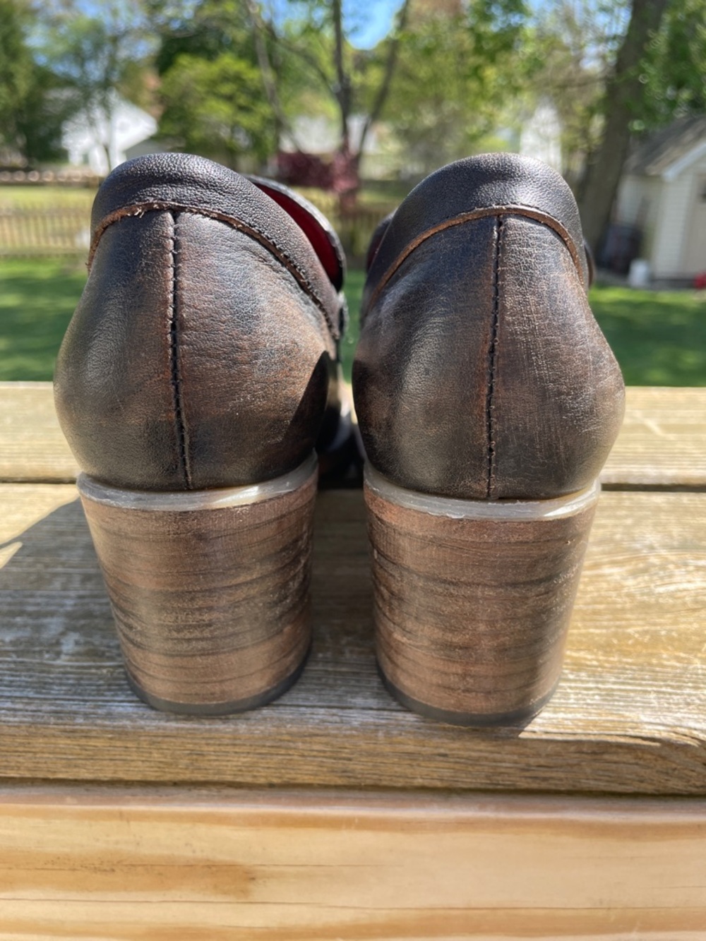 Freebird by Steven Sz 8 Bristol Brown Leather Block-Heel Loafers - Picture 6 of 12